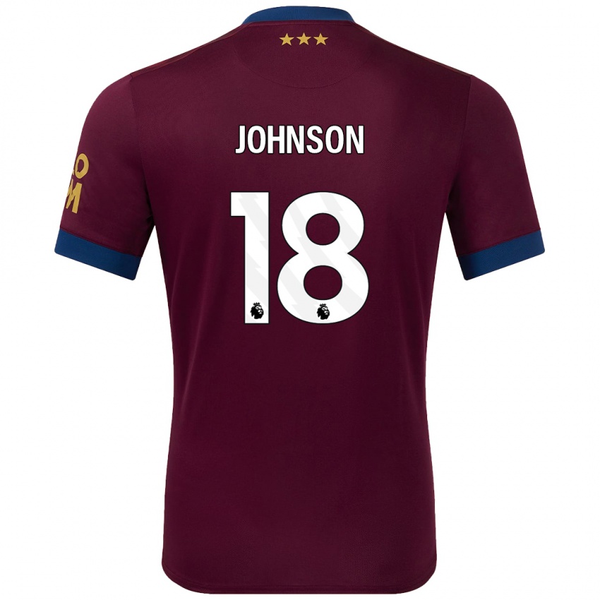 Gyermek Ben Johnson #18 Barna Idegenbeli Jersey 2024/25 Mez Póló Ing