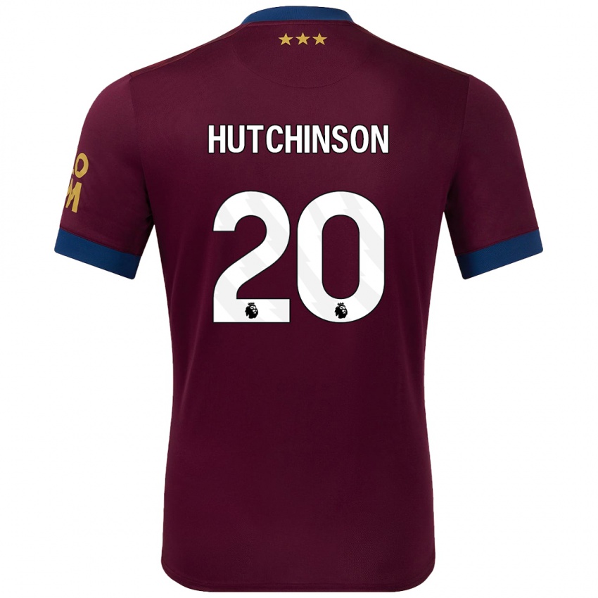 Gyermek Omari Hutchinson #20 Barna Idegenbeli Jersey 2024/25 Mez Póló Ing