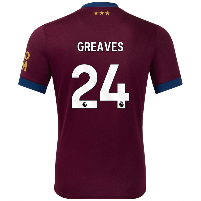 Gyermek Jacob Greaves #24 Barna Idegenbeli Jersey 2024/25 Mez Póló Ing