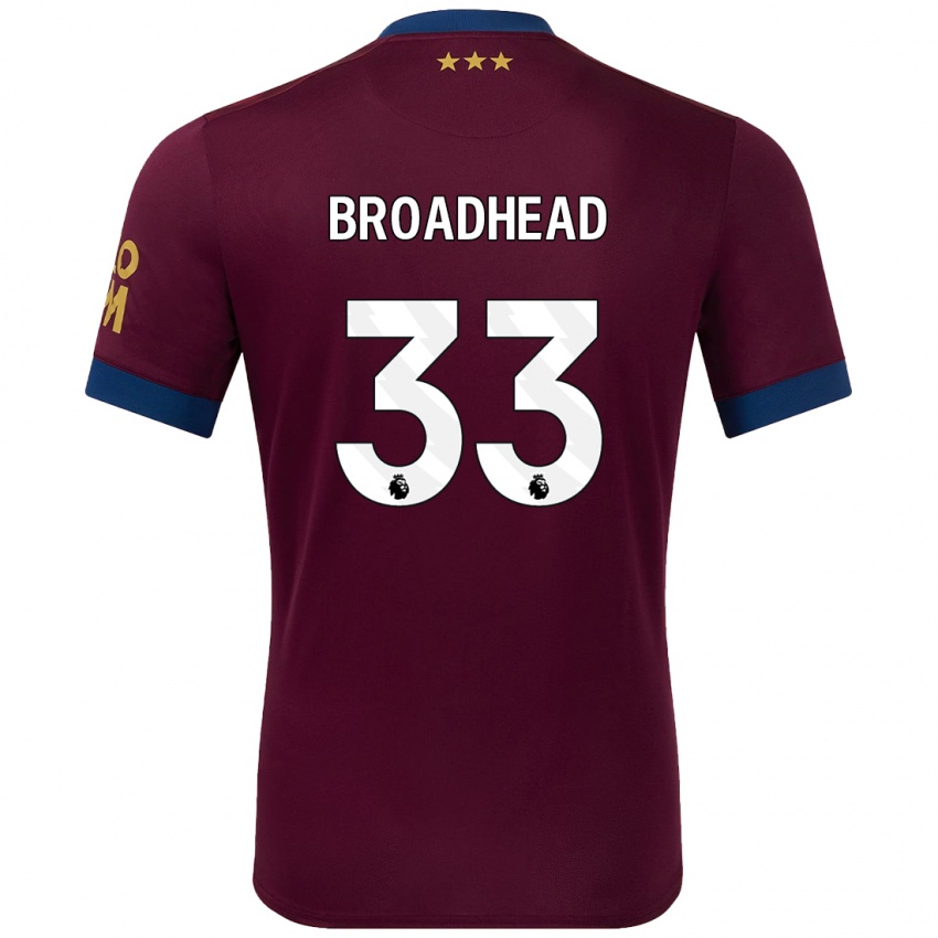 Gyermek Nathan Broadhead #33 Barna Idegenbeli Jersey 2024/25 Mez Póló Ing