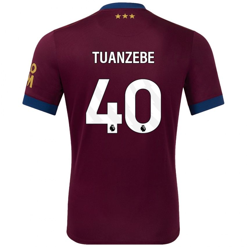 Gyermek Axel Tuanzebe #40 Barna Idegenbeli Jersey 2024/25 Mez Póló Ing