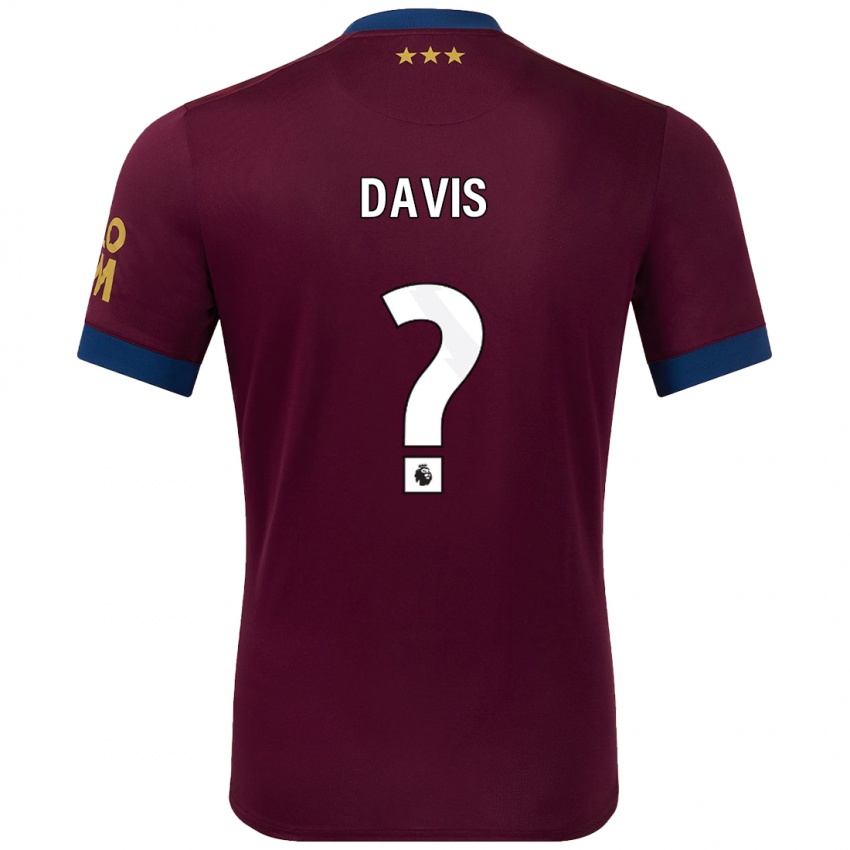 Gyermek Oli Davis #0 Barna Idegenbeli Jersey 2024/25 Mez Póló Ing