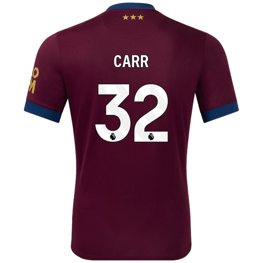 Gyermek Ryan Carr #32 Barna Idegenbeli Jersey 2024/25 Mez Póló Ing