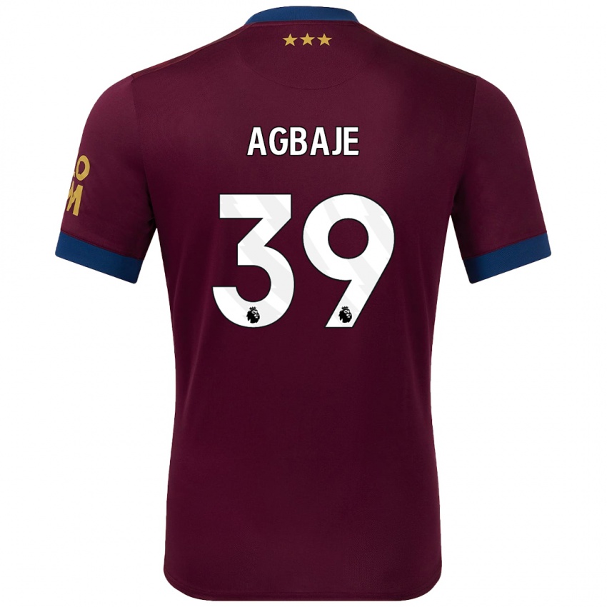 Gyermek Edwin Agbaje #39 Barna Idegenbeli Jersey 2024/25 Mez Póló Ing