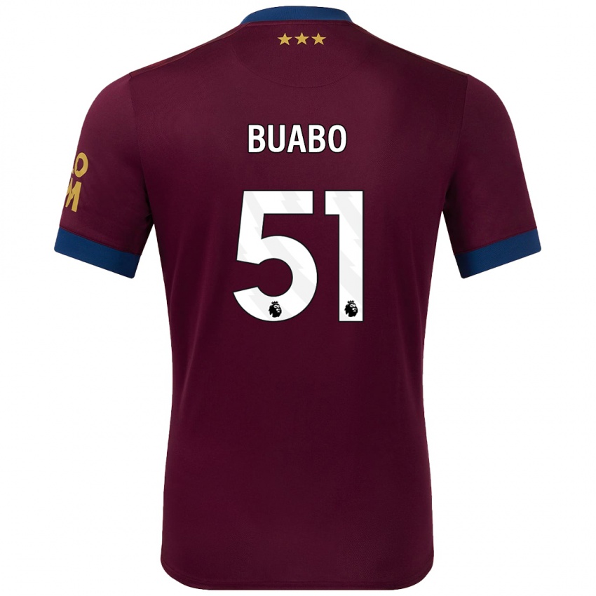 Gyermek Gerard Buabo #51 Barna Idegenbeli Jersey 2024/25 Mez Póló Ing