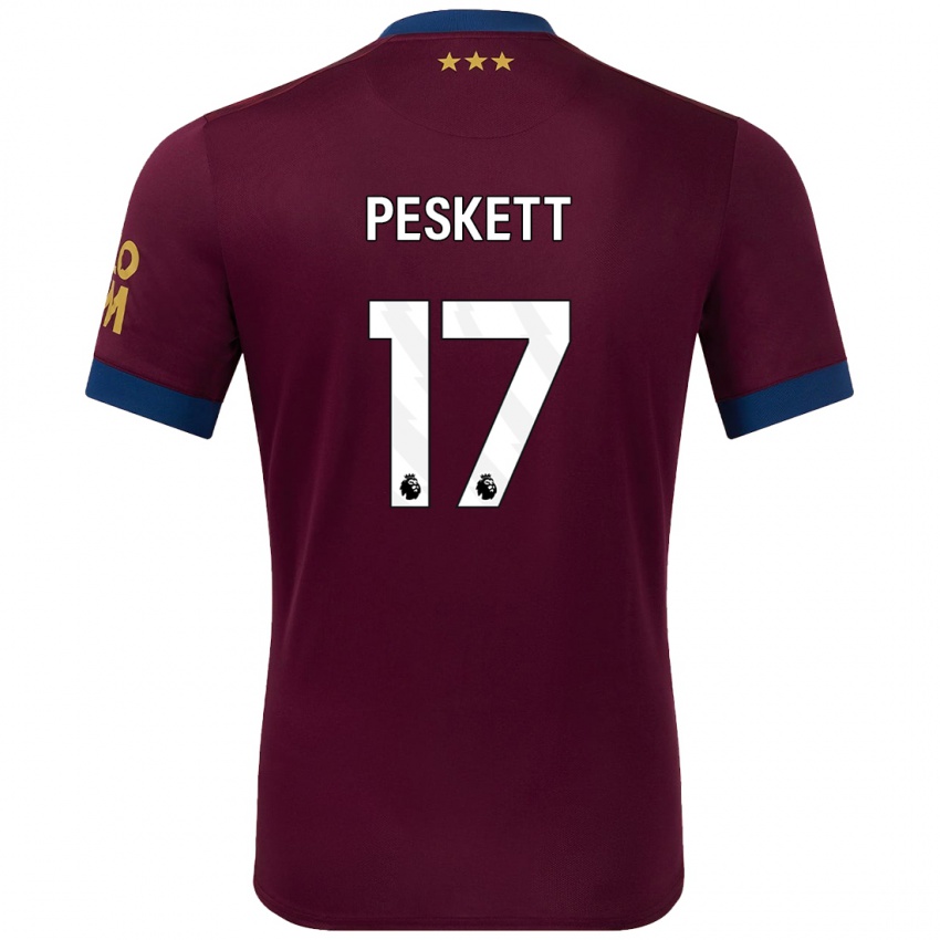 Gyermek Sophie Peskett #17 Barna Idegenbeli Jersey 2024/25 Mez Póló Ing