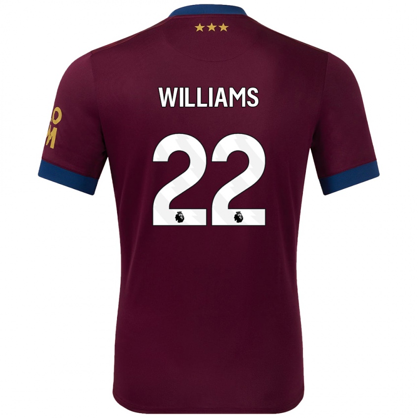 Gyermek Evie Williams #22 Barna Idegenbeli Jersey 2024/25 Mez Póló Ing