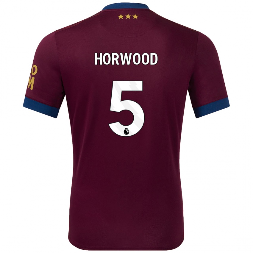 Gyermek Bonnie Horwood #5 Barna Idegenbeli Jersey 2024/25 Mez Póló Ing