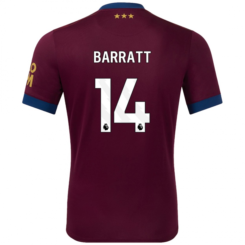 Gyermek Zoe Barratt #14 Barna Idegenbeli Jersey 2024/25 Mez Póló Ing