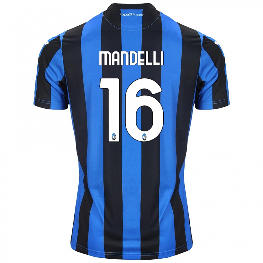 Férfi Giulia Mandelli #16 Kék Fekete Hazai Jersey 2024/25 Mez Póló Ing