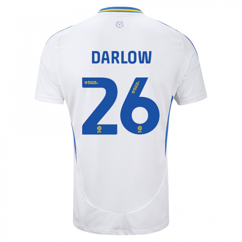 Férfi Karl Darlow #26 Fehér Kék Hazai Jersey 2024/25 Mez Póló Ing