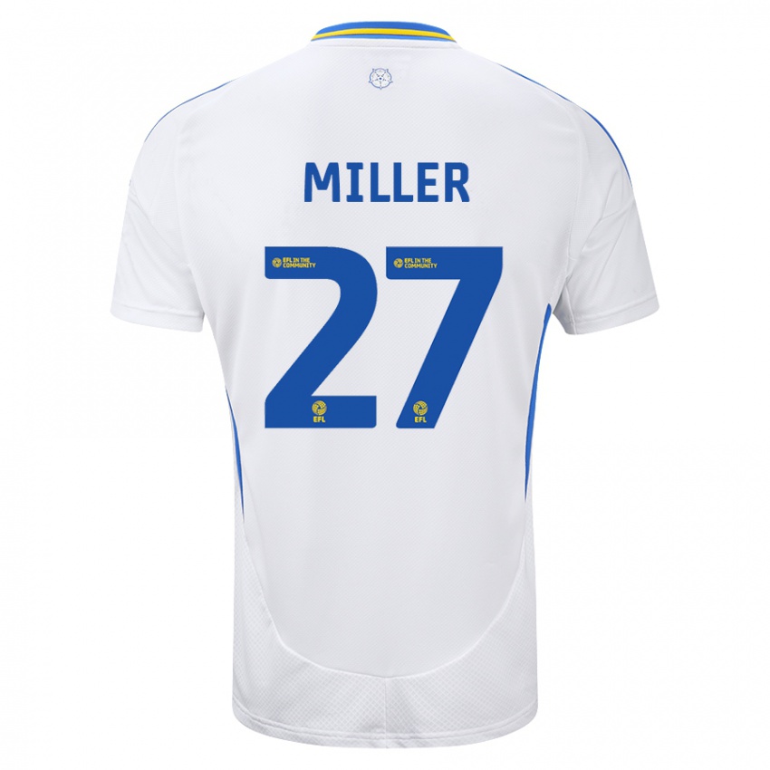 Férfi Amari Miller #27 Fehér Kék Hazai Jersey 2024/25 Mez Póló Ing