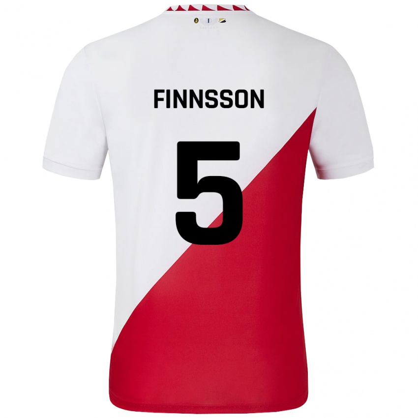 Férfi Kolbeinn Finnsson #5 Fehér Piros Hazai Jersey 2024/25 Mez Póló Ing