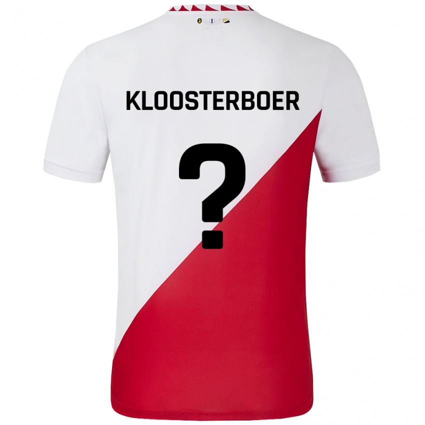 Férfi Per Kloosterboer #0 Fehér Piros Hazai Jersey 2024/25 Mez Póló Ing