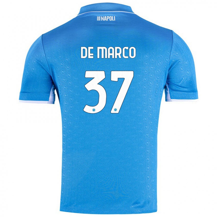 Férfi Francesco De Marco #37 Ég Kék Hazai Jersey 2024/25 Mez Póló Ing