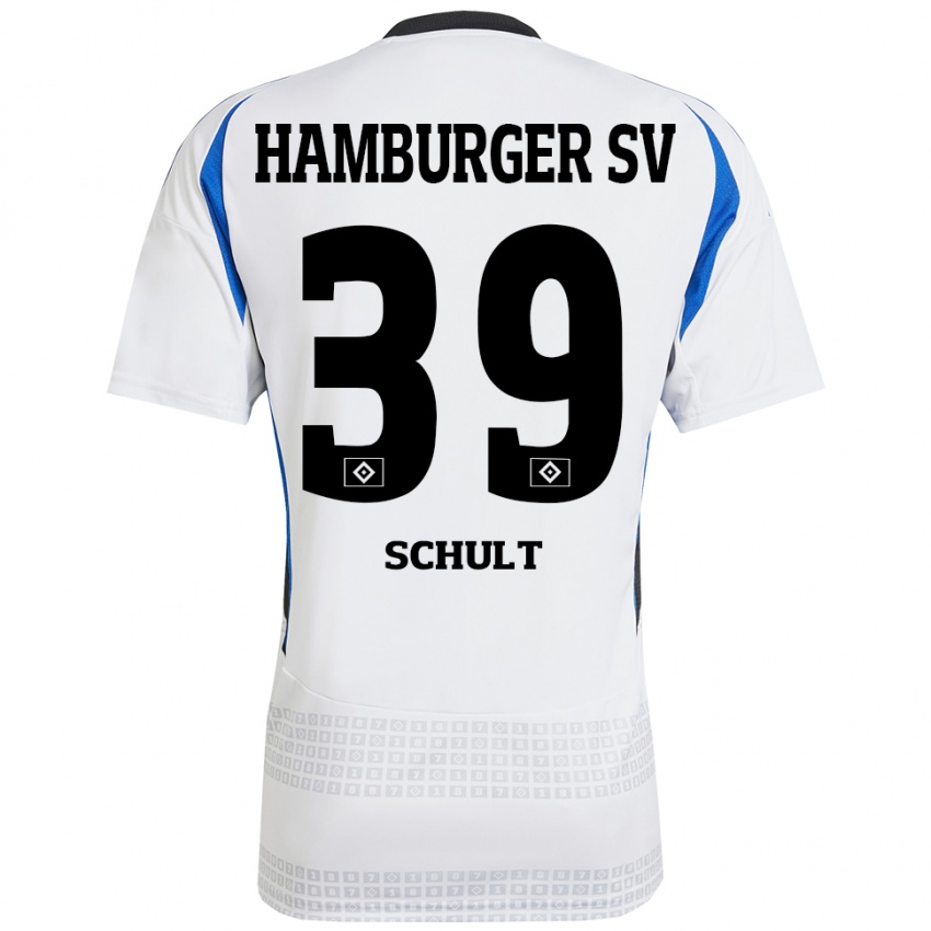 Férfi Almuth Schult #39 Fehér Kék Hazai Jersey 2024/25 Mez Póló Ing