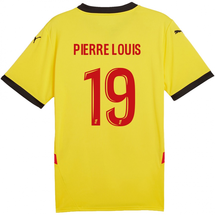 Férfi Dayana Pierre-Louis #19 Sárga Piros Hazai Jersey 2024/25 Mez Póló Ing