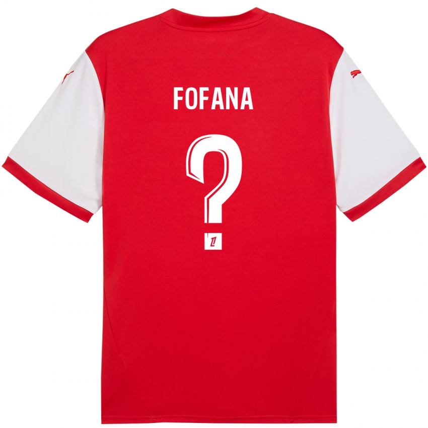 Férfi Yaya Fofana #0 Piros Fehér Hazai Jersey 2024/25 Mez Póló Ing