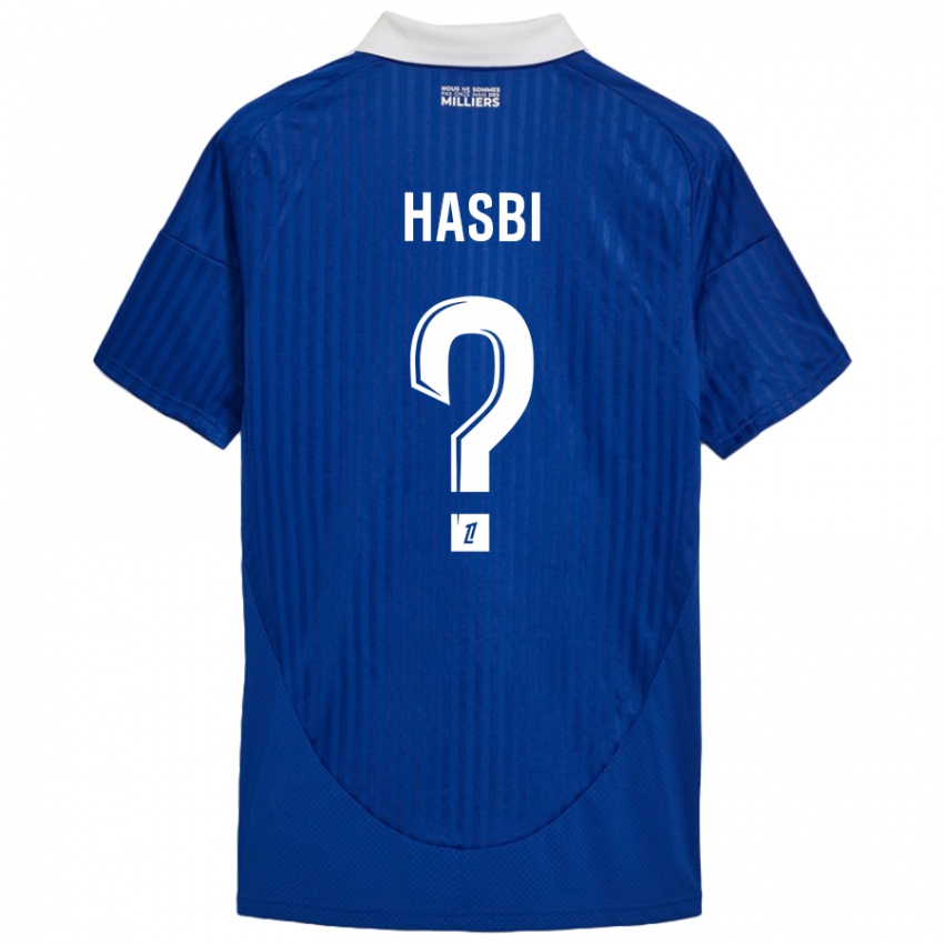 Férfi Walid Hasbi #0 Kék Fehér Hazai Jersey 2024/25 Mez Póló Ing