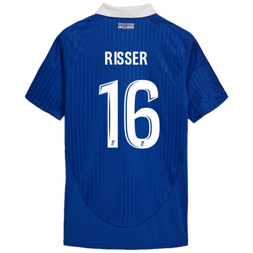 Férfi Robin Risser #16 Kék Fehér Hazai Jersey 2024/25 Mez Póló Ing