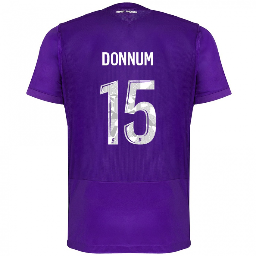 Férfi Aron Dønnum #15 Lila Fehér Hazai Jersey 2024/25 Mez Póló Ing