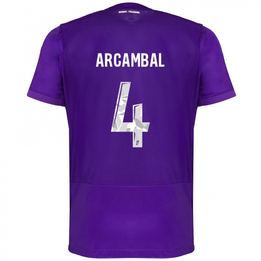 Férfi Anais Arcambal #4 Lila Fehér Hazai Jersey 2024/25 Mez Póló Ing