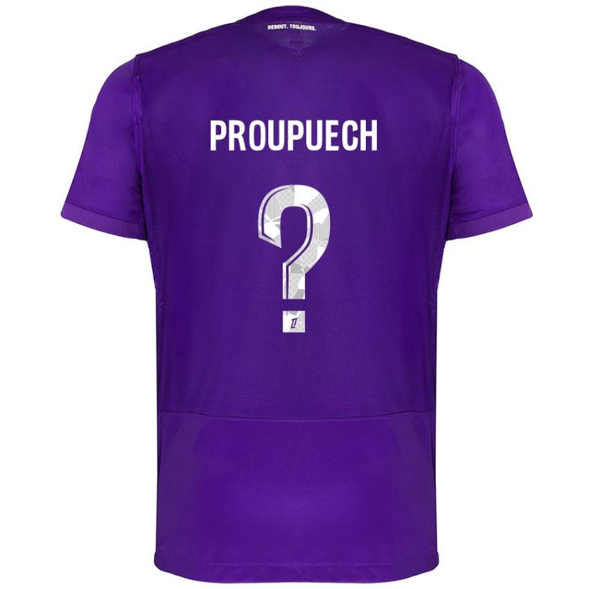 Férfi Lucas Proupuech #0 Lila Fehér Hazai Jersey 2024/25 Mez Póló Ing