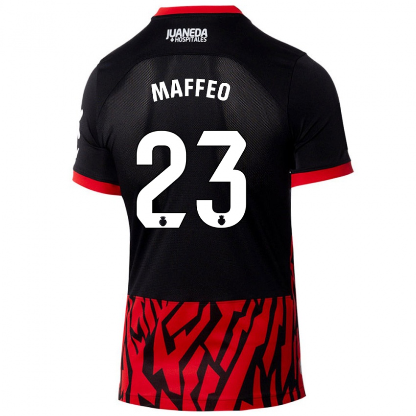 Férfi Pablo Maffeo #23 Fekete Piros Hazai Jersey 2024/25 Mez Póló Ing