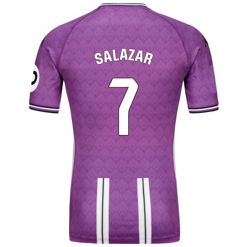 Férfi Israel Salazar #7 Lila Fehér Hazai Jersey 2024/25 Mez Póló Ing