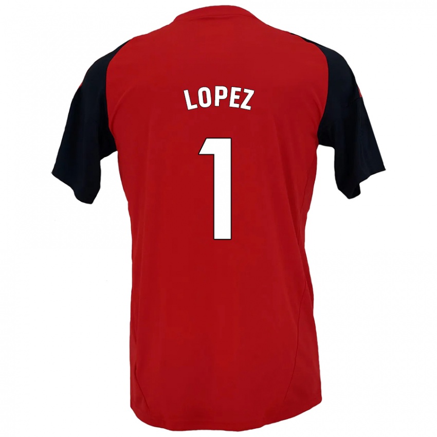 Férfi Luis López #1 Piros Fekete Hazai Jersey 2024/25 Mez Póló Ing