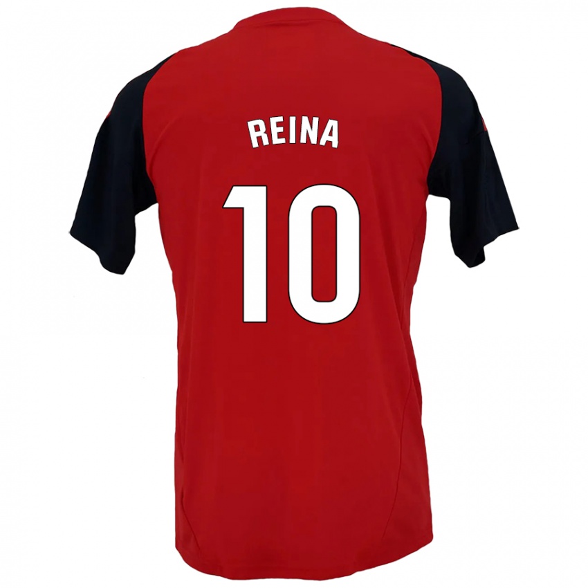 Férfi Alberto Reina #10 Piros Fekete Hazai Jersey 2024/25 Mez Póló Ing