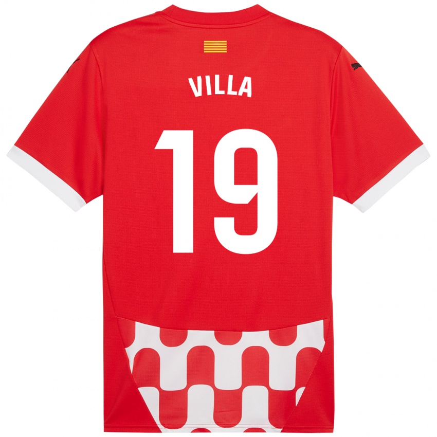 Férfi Toni Villa #19 Piros Fehér Hazai Jersey 2024/25 Mez Póló Ing