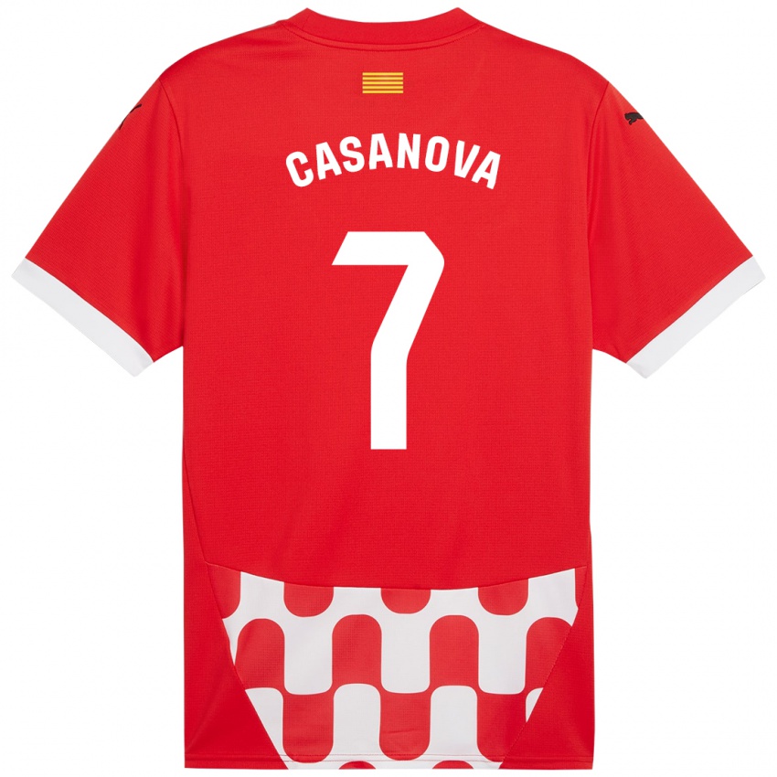 Férfi Àstrid Casanova #7 Piros Fehér Hazai Jersey 2024/25 Mez Póló Ing