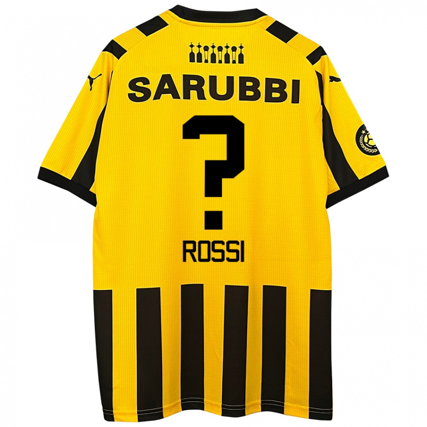 Férfi Nicolás Rossi #0 Sárga Fekete Hazai Jersey 2024/25 Mez Póló Ing