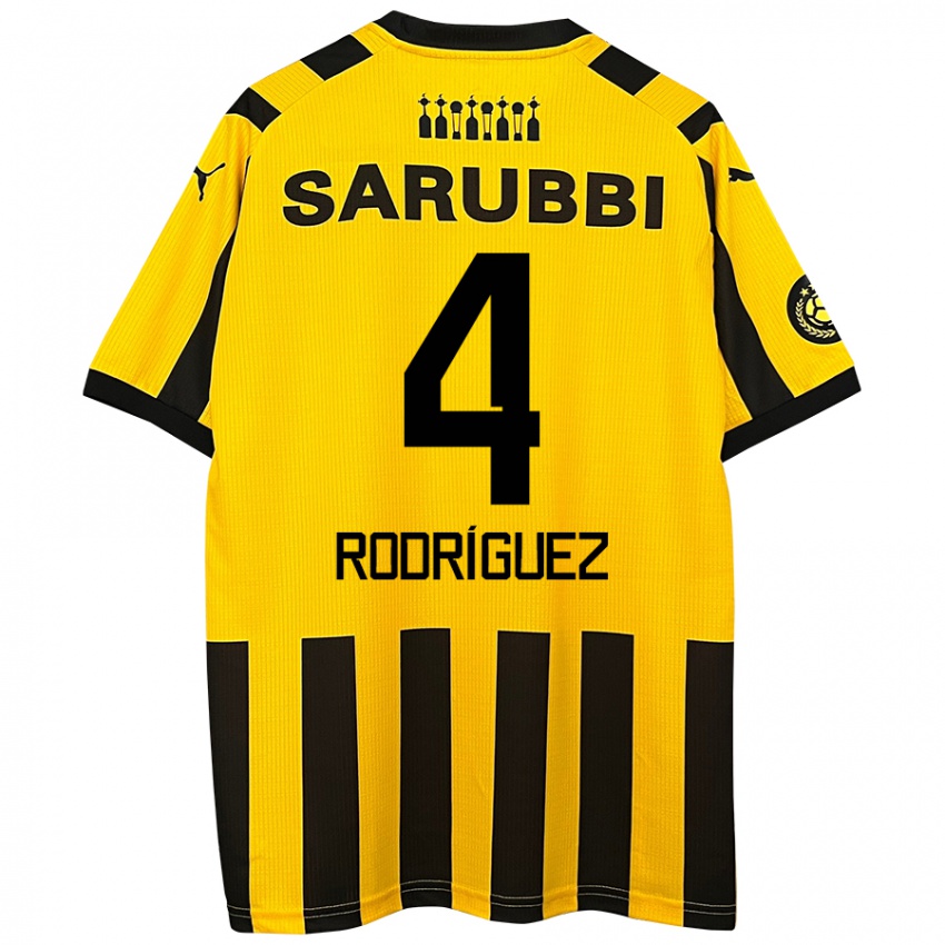 Férfi Guzmán Rodríguez #4 Sárga Fekete Hazai Jersey 2024/25 Mez Póló Ing