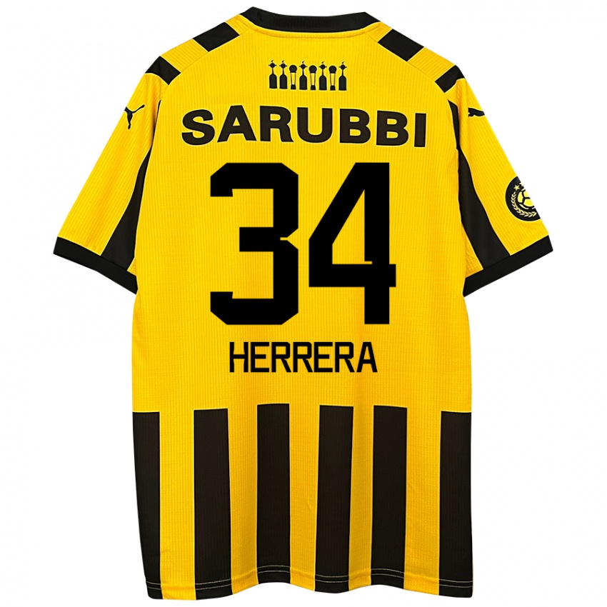 Férfi Nahuel Herrera #34 Sárga Fekete Hazai Jersey 2024/25 Mez Póló Ing