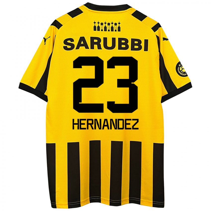 Férfi Abel Hernandez #23 Sárga Fekete Hazai Jersey 2024/25 Mez Póló Ing