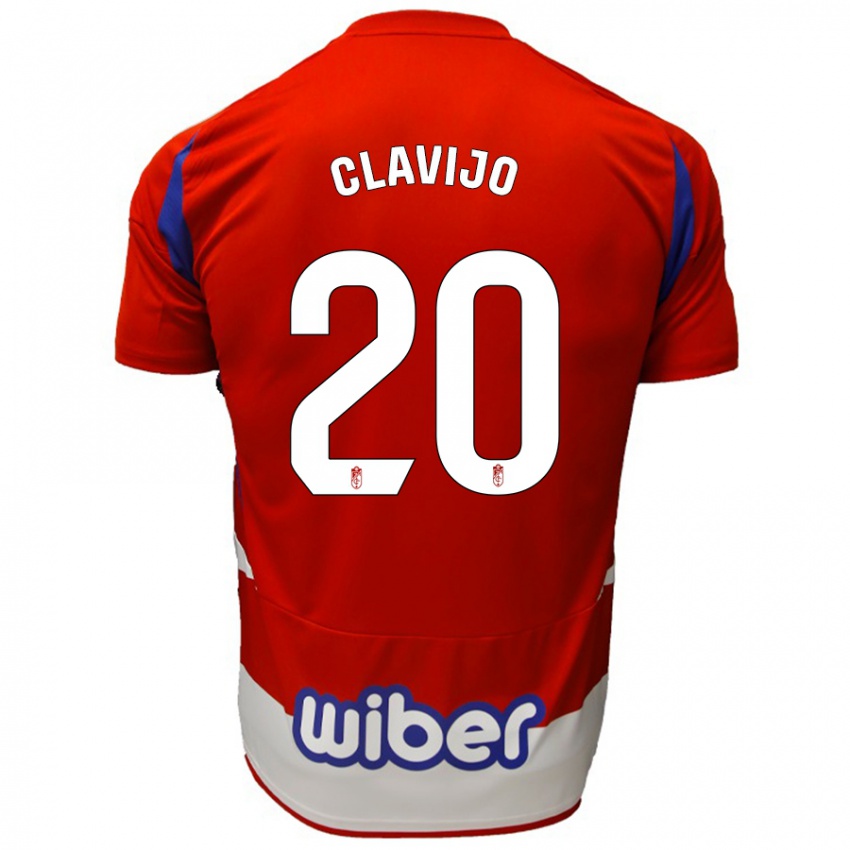 Férfi Dani Clavijo #20 Piros Fehér Kék Hazai Jersey 2024/25 Mez Póló Ing