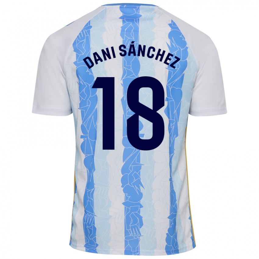 Férfi Dani Sánchez #18 Fehér Kék Hazai Jersey 2024/25 Mez Póló Ing