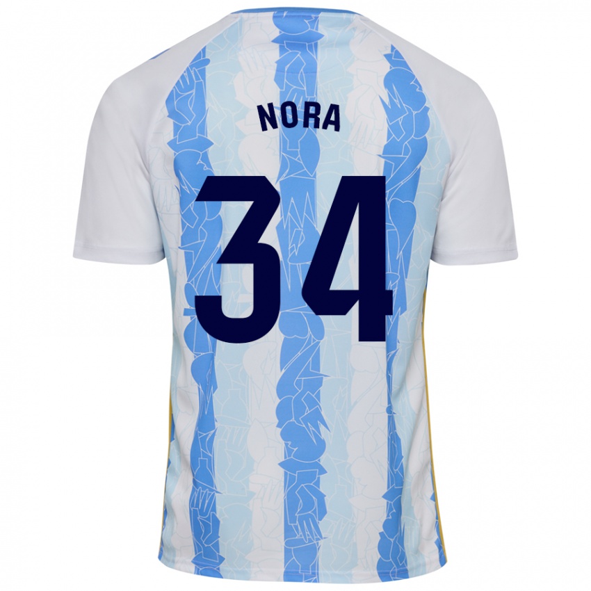 Férfi Nora #34 Fehér Kék Hazai Jersey 2024/25 Mez Póló Ing