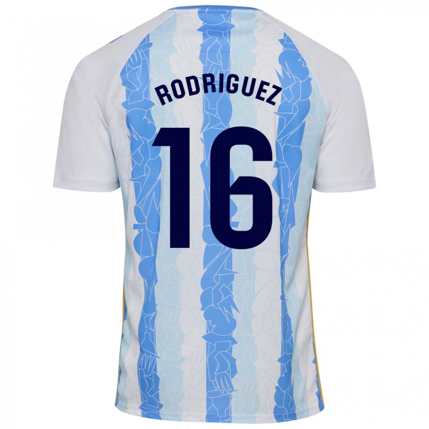 Férfi Genaro Rodríguez #16 Fehér Kék Hazai Jersey 2024/25 Mez Póló Ing