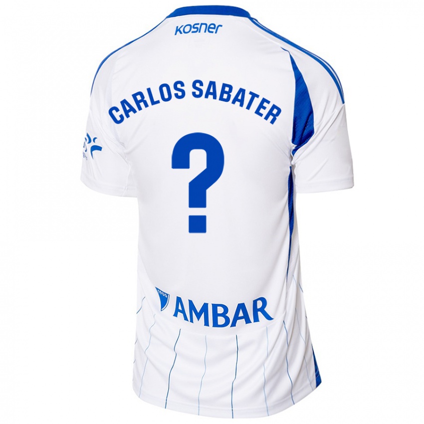 Férfi Juan Carlos Sabater #0 Piros Fehér Hazai Jersey 2024/25 Mez Póló Ing