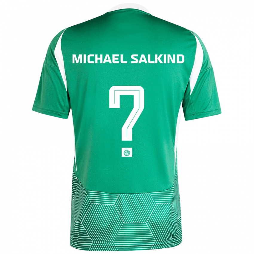 Férfi Liav Michael Salkind #0 Zöld Fehér Hazai Jersey 2024/25 Mez Póló Ing