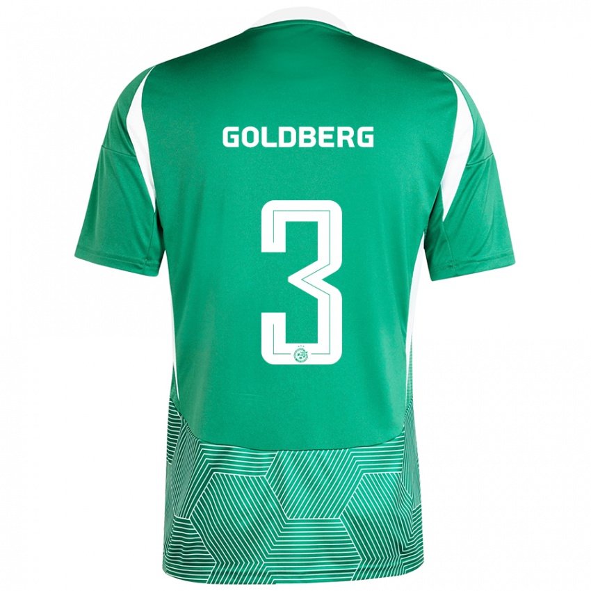 Férfi Shon Goldberg #3 Zöld Fehér Hazai Jersey 2024/25 Mez Póló Ing