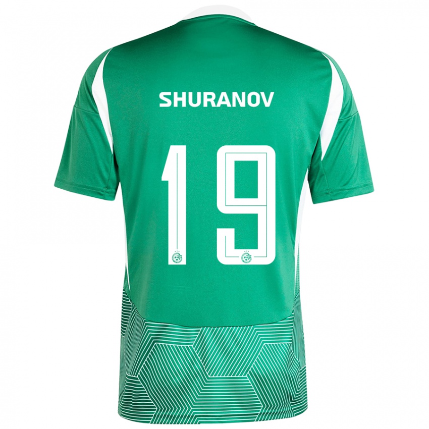 Férfi Erik Shuranov #19 Zöld Fehér Hazai Jersey 2024/25 Mez Póló Ing