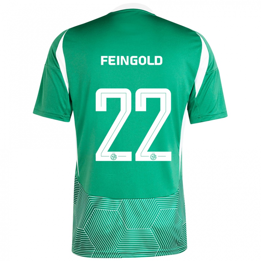 Férfi Ilay Feingold #22 Zöld Fehér Hazai Jersey 2024/25 Mez Póló Ing