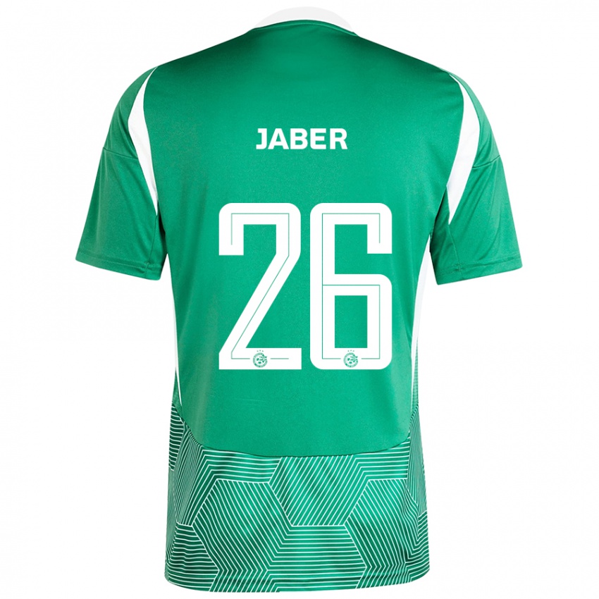 Férfi Mahmoud Jaber #26 Zöld Fehér Hazai Jersey 2024/25 Mez Póló Ing