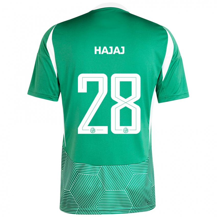 Férfi Ilay Hajaj #28 Zöld Fehér Hazai Jersey 2024/25 Mez Póló Ing