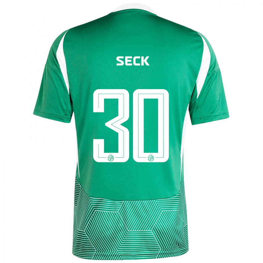 Férfi Abdoulaye Seck #30 Zöld Fehér Hazai Jersey 2024/25 Mez Póló Ing