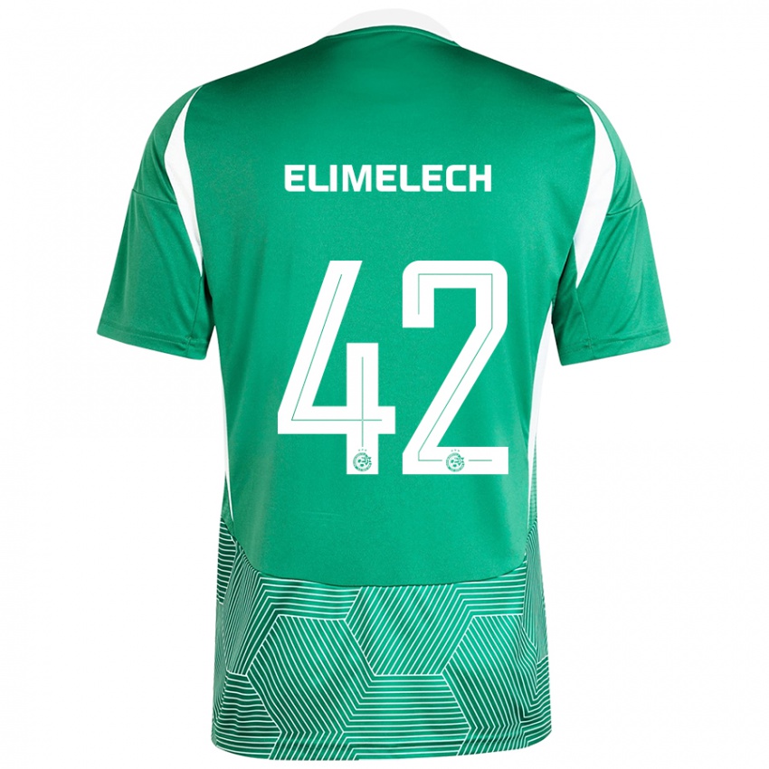 Férfi Roey Elimelech #42 Zöld Fehér Hazai Jersey 2024/25 Mez Póló Ing